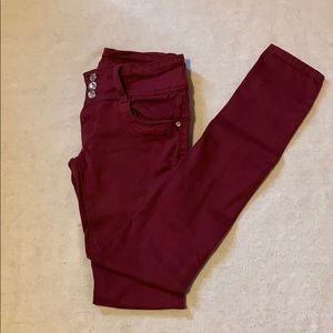 Women’s maroon jeans